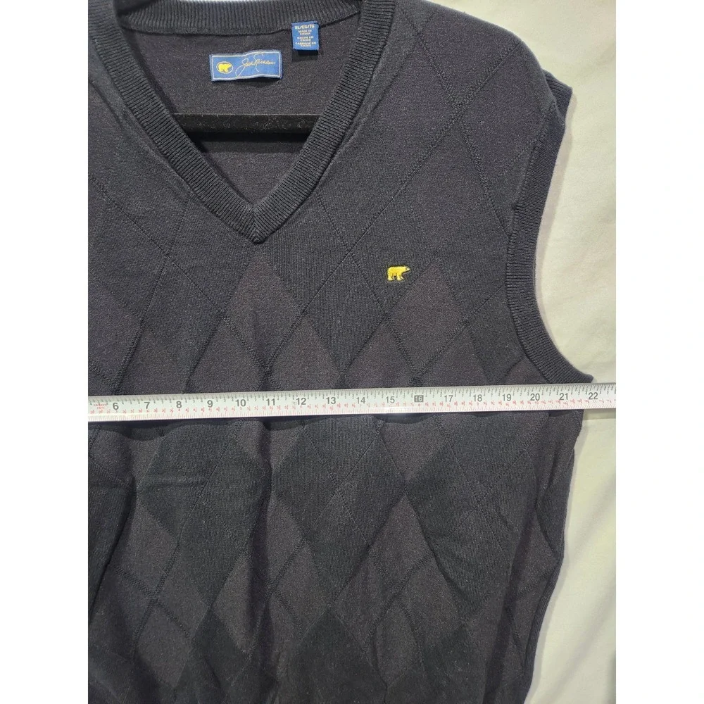 JACK NICKLAUS Men's Black Golf Argyle Diamond Sweater Vest‎ XL Preppy Minimalist
